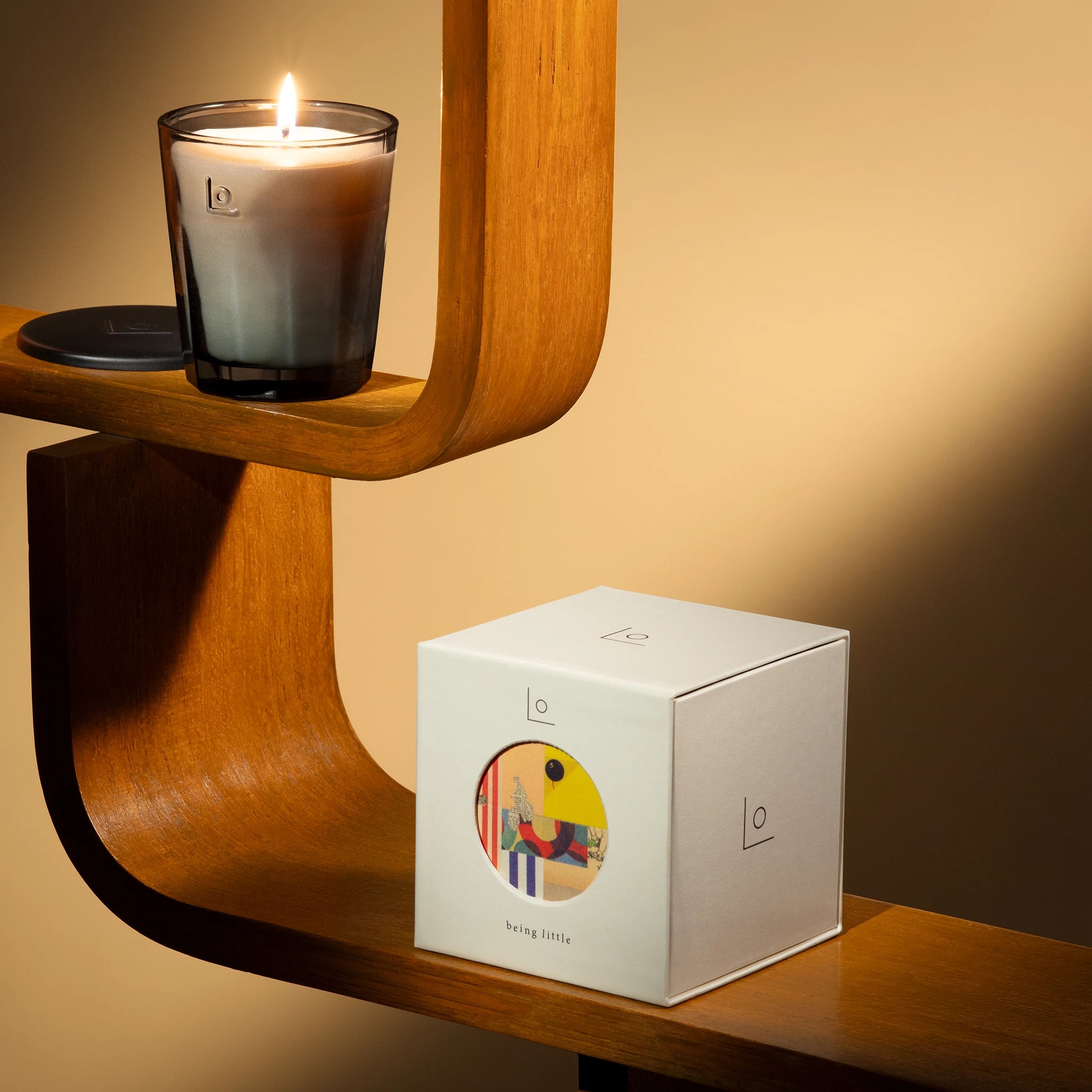 Being Little luxury scented candle with tuberose, mallow and neroli in handcrafted vessel by LO Studio